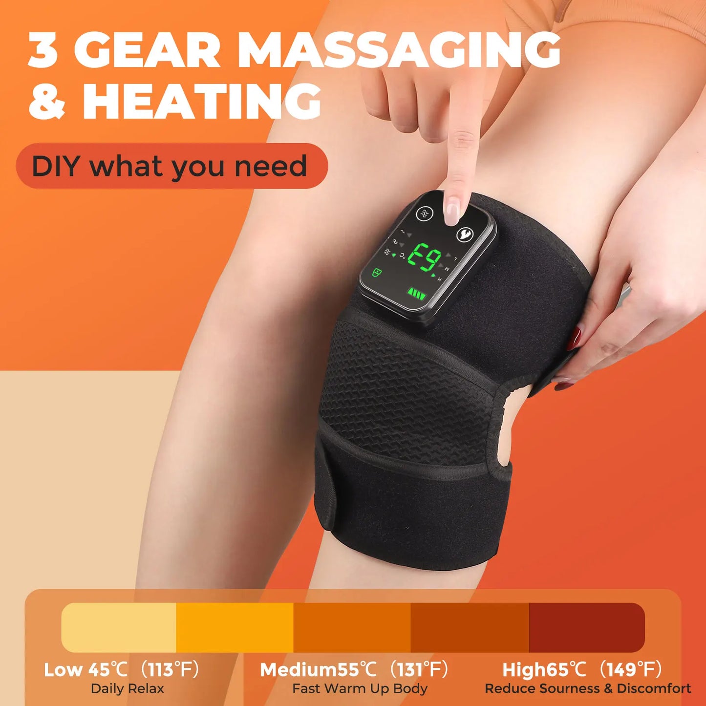 Helicare - Masajeador de Rodilla Inteligente con Calor y Vibración